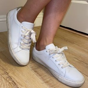 Tommy Hilfiger Women’s White Sneakers Silver Back 8.5